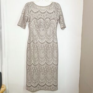 Rabbit Rabbit Rabbit Soft Cream Lace Paisley Dress with Liner